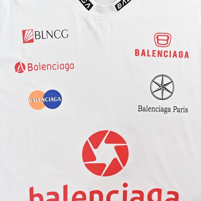 White Multi-Logo Graphic Short Sleeve T-Shirt view