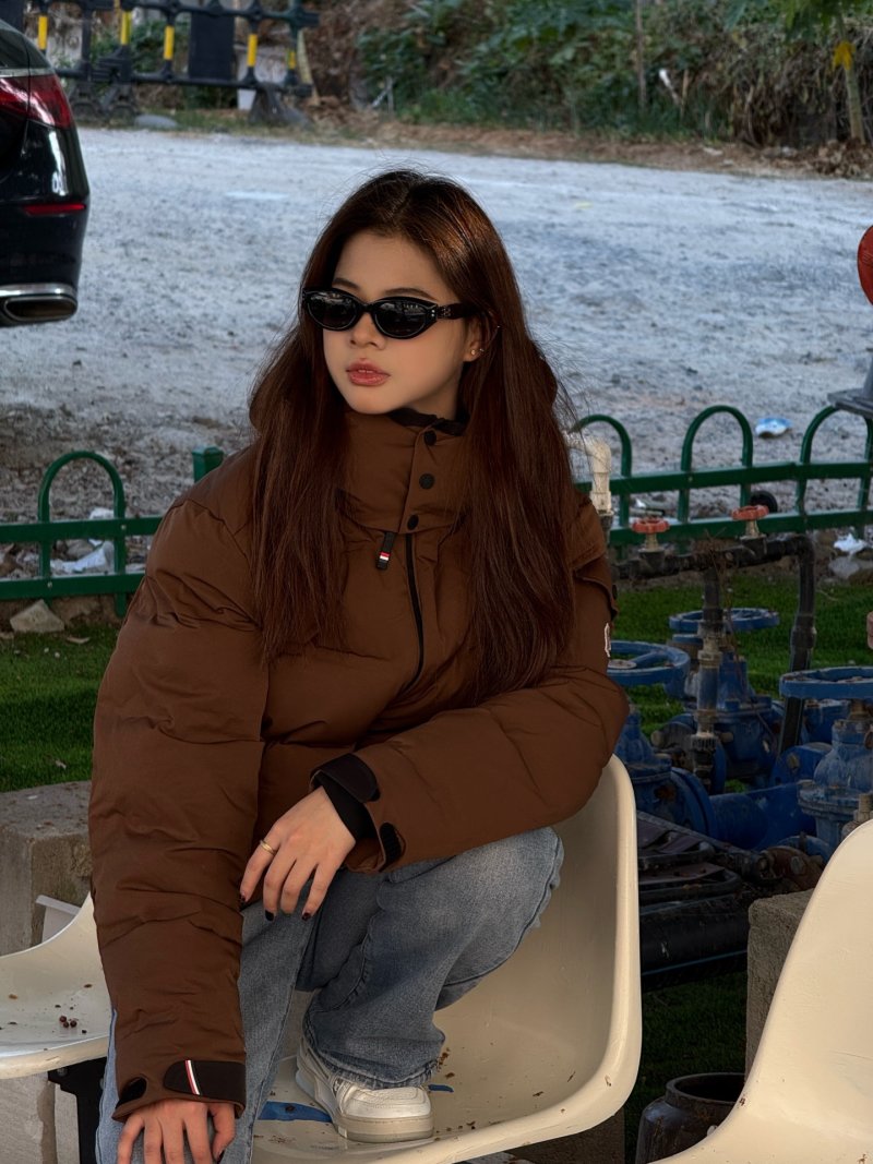 Brown Puffer Down Jacket - Oversized Quilted Winter Coat view