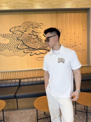 Burberry EKD Embroidered White Polo Shirt view 4