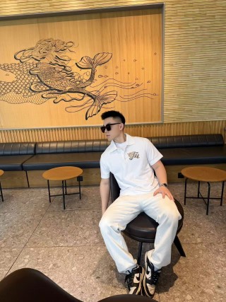 Burberry EKD Embroidered White Polo Shirt view 5
