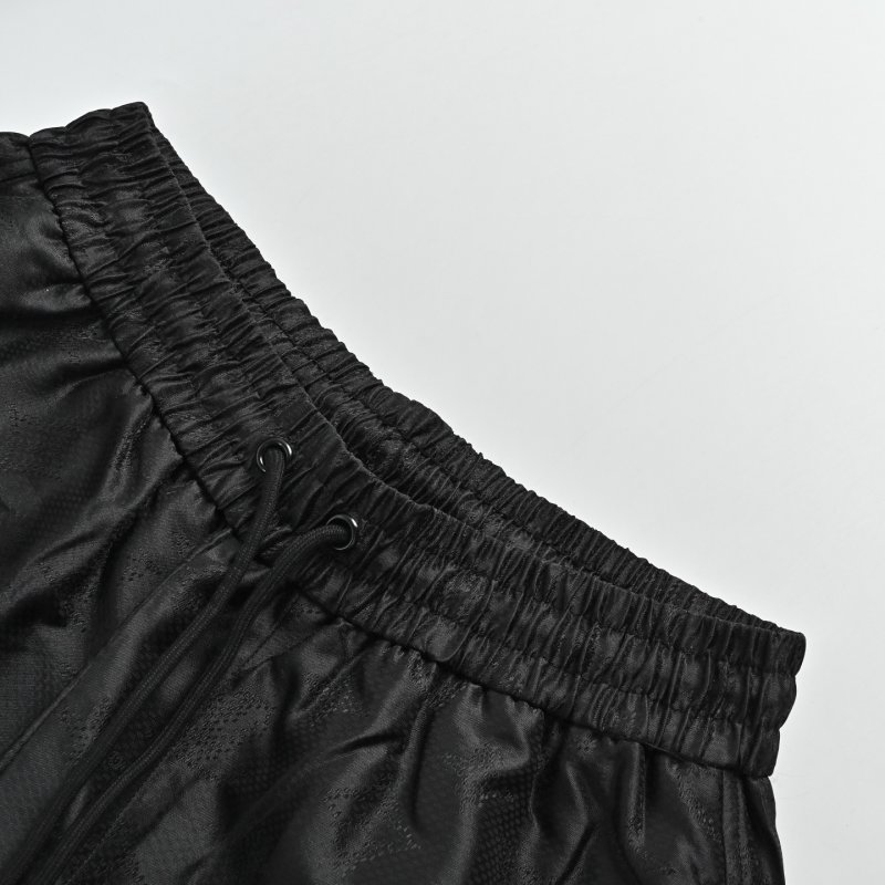 Black Nylon Shorts with Drawstring Waist view