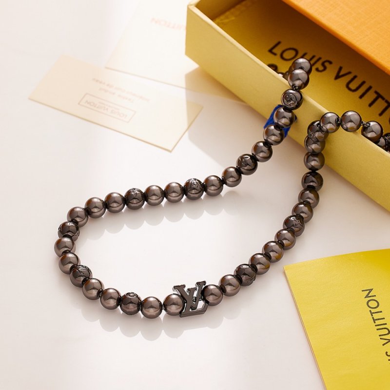 Louis Vuitton Black Pearl Beaded Chain Bracelet view