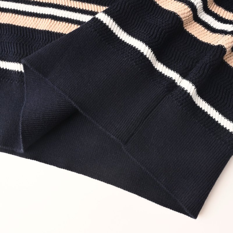 Striped Crewneck T-Shirt - Navy Blue & Cream view