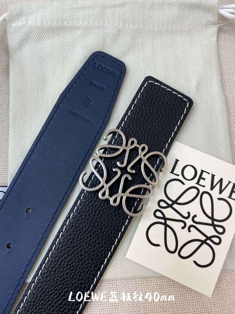 Loewe Anagram Leather Belt Black 4.0cm
