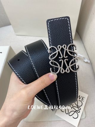 Loewe Anagram Leather Belt Black 4.0cm view 2