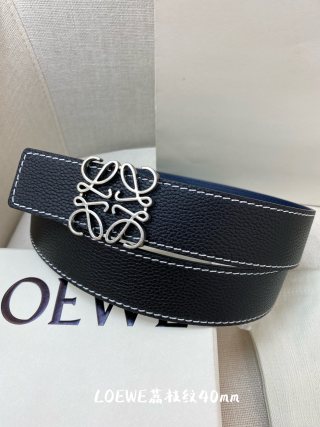 Loewe Anagram Leather Belt Black 4.0cm view 3
