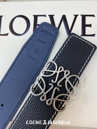 Loewe Anagram Leather Belt Black 4.0cm view 4