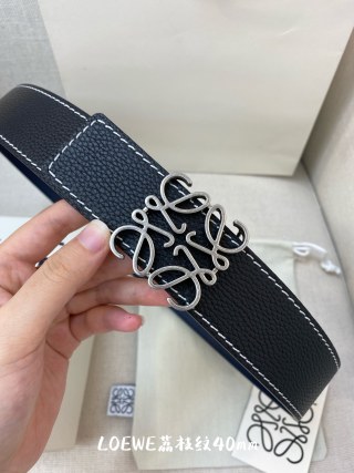 Loewe Anagram Leather Belt Black 4.0cm view 5
