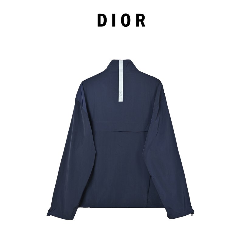 Navy Zip-Up Lightweight Jacket with Diamond Logo view