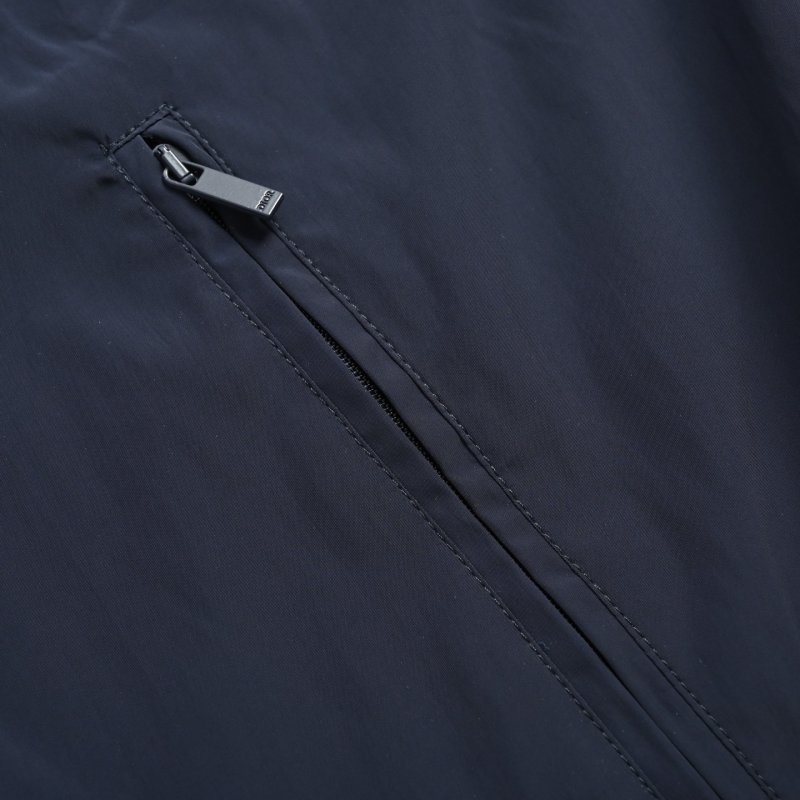Navy Zip-Up Lightweight Jacket with Diamond Logo view