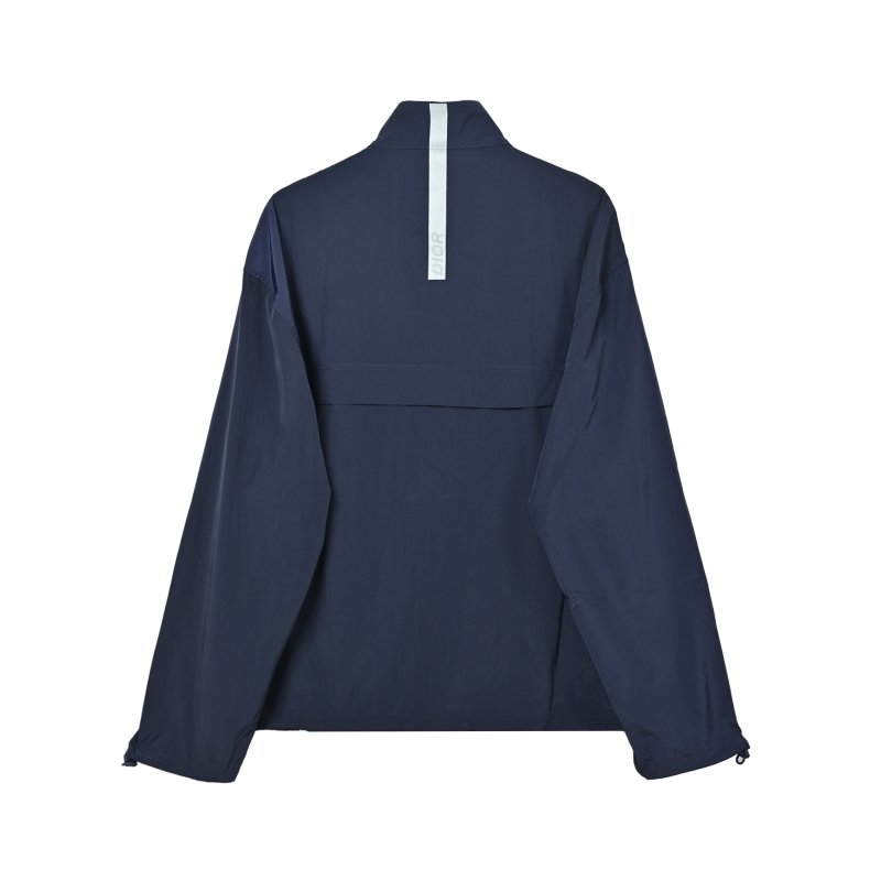 Navy Zip-Up Lightweight Jacket with Diamond Logo view