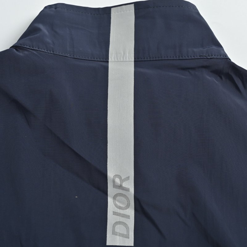 Navy Zip-Up Lightweight Jacket with Diamond Logo view