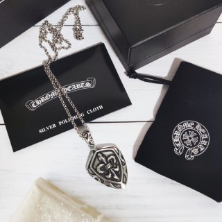 Chrome Hearts Shield Cross Pendant Silver Chain Necklace view 7