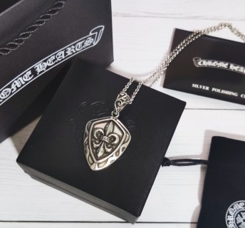 Chrome Hearts Shield Cross Pendant Silver Chain Necklace view 8