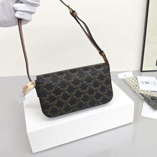Celine Triomphe Underarm Bag Black Gold Hardware view 3