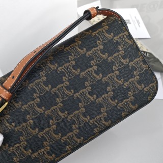 Celine Triomphe Underarm Bag Black Gold Hardware view 5