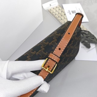 Celine Triomphe Underarm Bag Black Gold Hardware view 6
