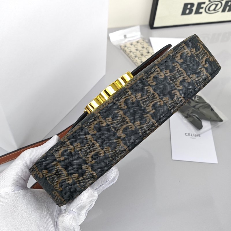 Celine Triomphe Underarm Bag Black Gold Hardware view