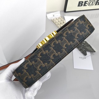 Celine Triomphe Underarm Bag Black Gold Hardware view 8