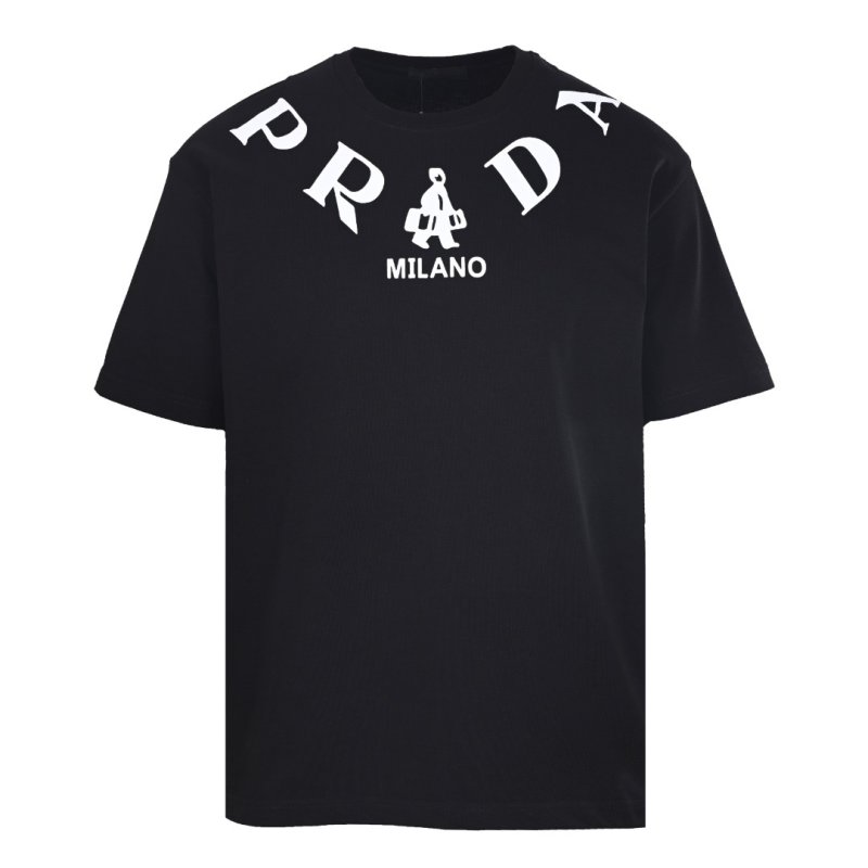 Prada Milano Arched Logo T-Shirt - Black view