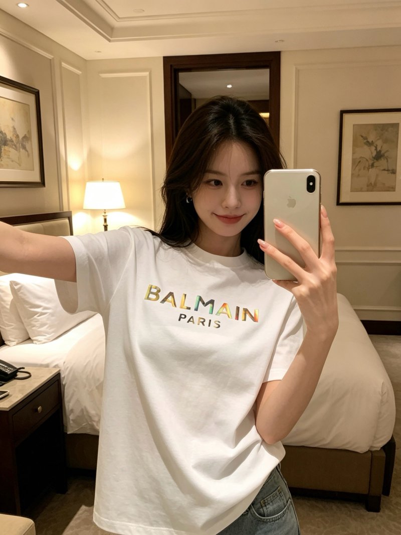 Balmain Paris White Logo T-Shirt