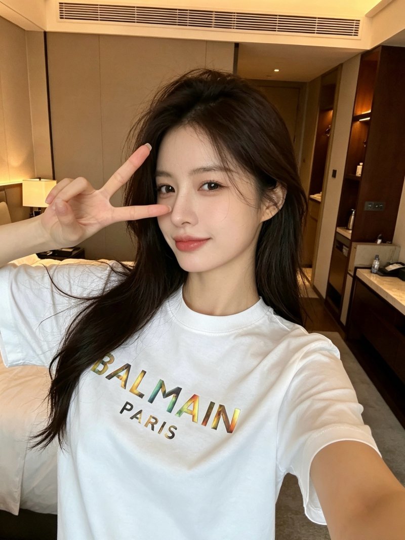 Balmain Paris White Logo T-Shirt view