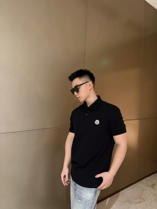 Moncler Black Short Sleeve Polo Shirt view 2