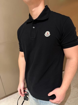 Moncler Black Short Sleeve Polo Shirt view 4