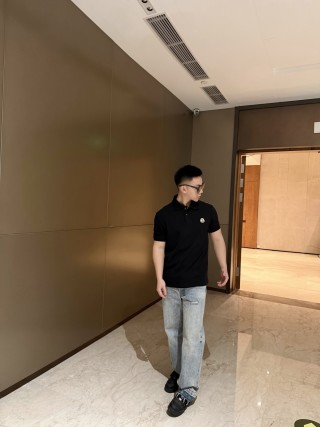 Moncler Black Short Sleeve Polo Shirt view 8