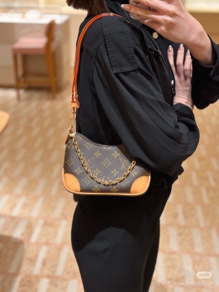 Louis Vuitton Monogram Canvas Shoulder Bag - Brown/Tan view 3