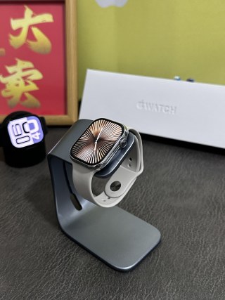 Apple Watch Series 10 46mm Titanium Smart Watch White view 2