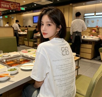 Balenciaga BB Logo White T-Shirt view 4