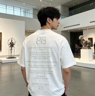 Balenciaga BB Logo White T-Shirt view 8