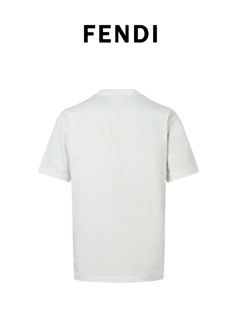Fendi Blue Logo White T-Shirt view