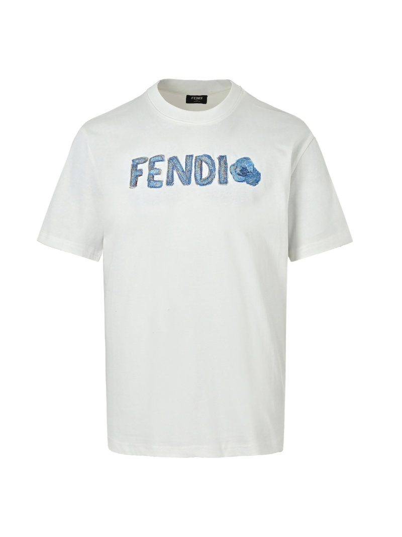 Fendi Blue Logo White T-Shirt view