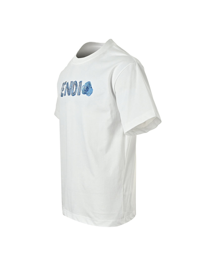 Fendi Blue Logo White T-Shirt view