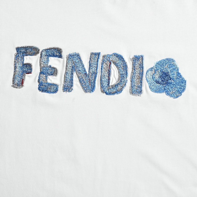 Fendi Blue Logo White T-Shirt view