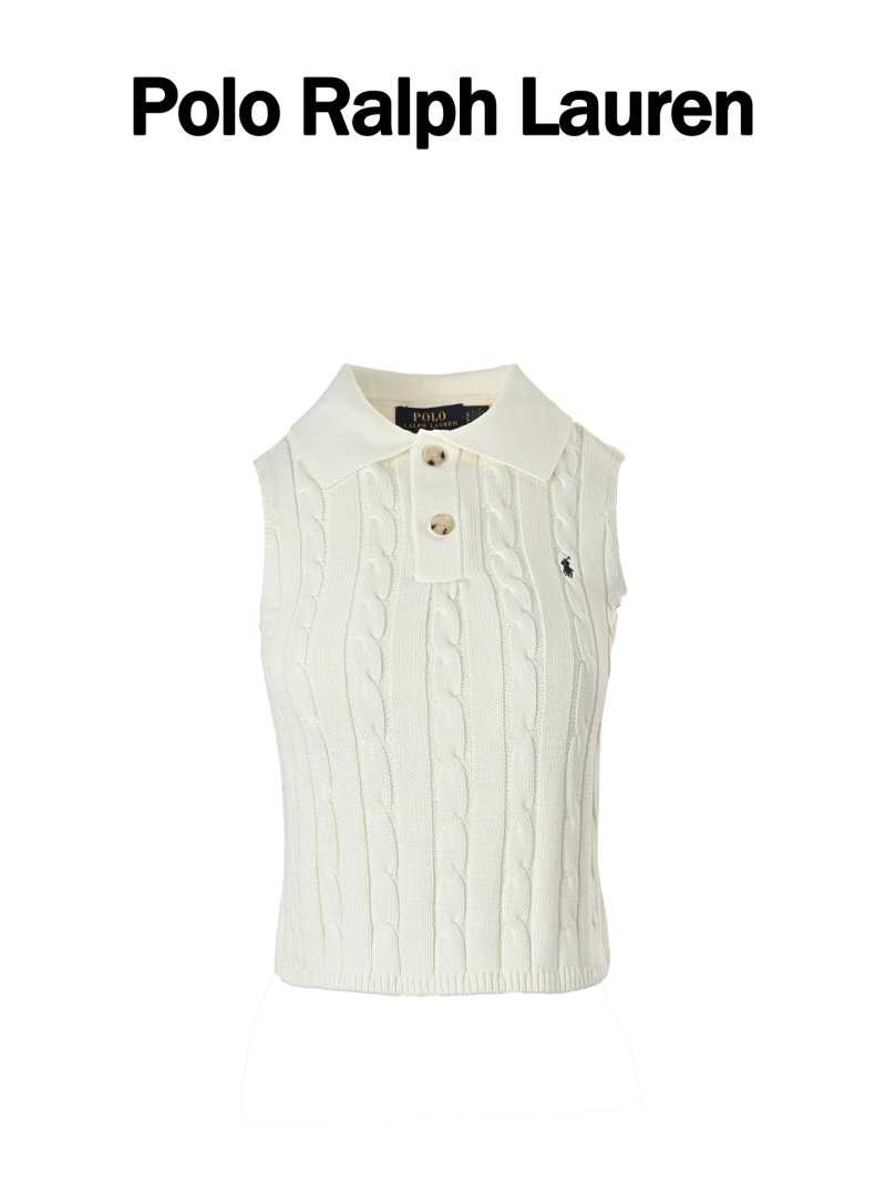 Cream Cable Knit Sleeveless Vest view