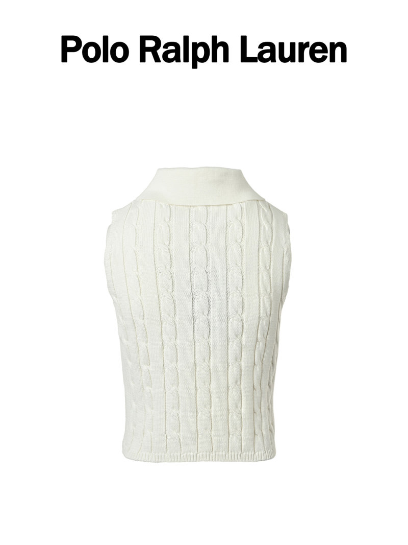 Cream Cable Knit Sleeveless Vest view
