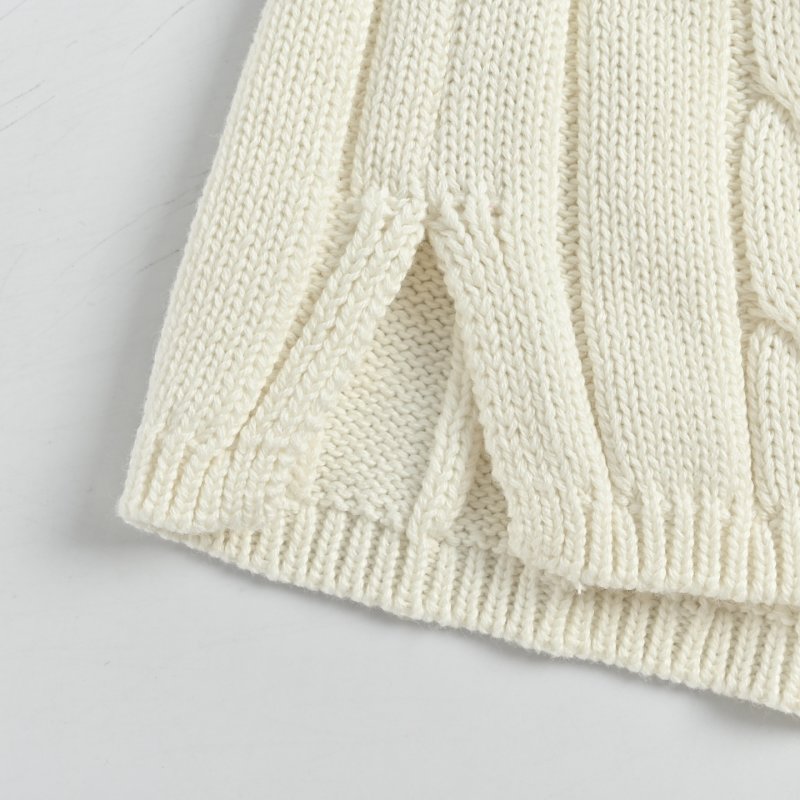Cream Cable Knit Sleeveless Vest view