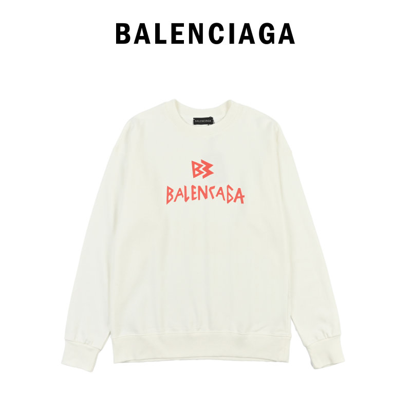 Balenciaga Red Logo Cream Oversized Hoodie view