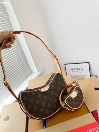 Louis Vuitton Loop Monogram Canvas Shoulder Bag Brown