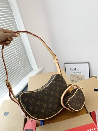 Louis Vuitton Loop Monogram Canvas Shoulder Bag Brown view 2