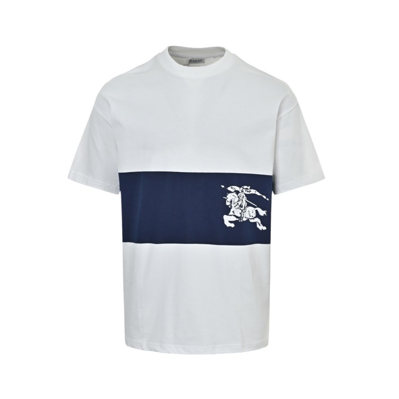 White Navy Stripe Short Sleeve T-Shirt with Graphic Print view