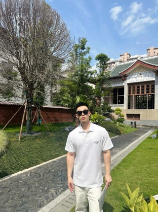 Dior White Embroidered Polo Shirt view 4