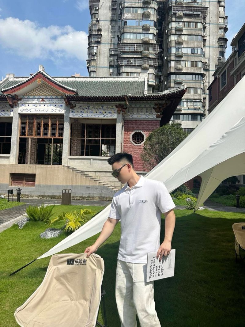 Dior White Embroidered Polo Shirt view