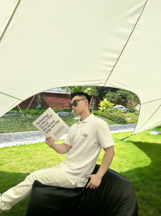 Dior White Embroidered Polo Shirt view 7