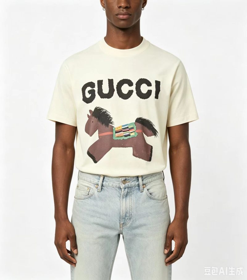 Gucci Horsebit Print Cream T-Shirt view