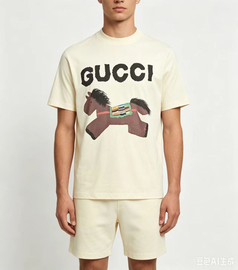 Gucci Horsebit Print Cream T-Shirt view