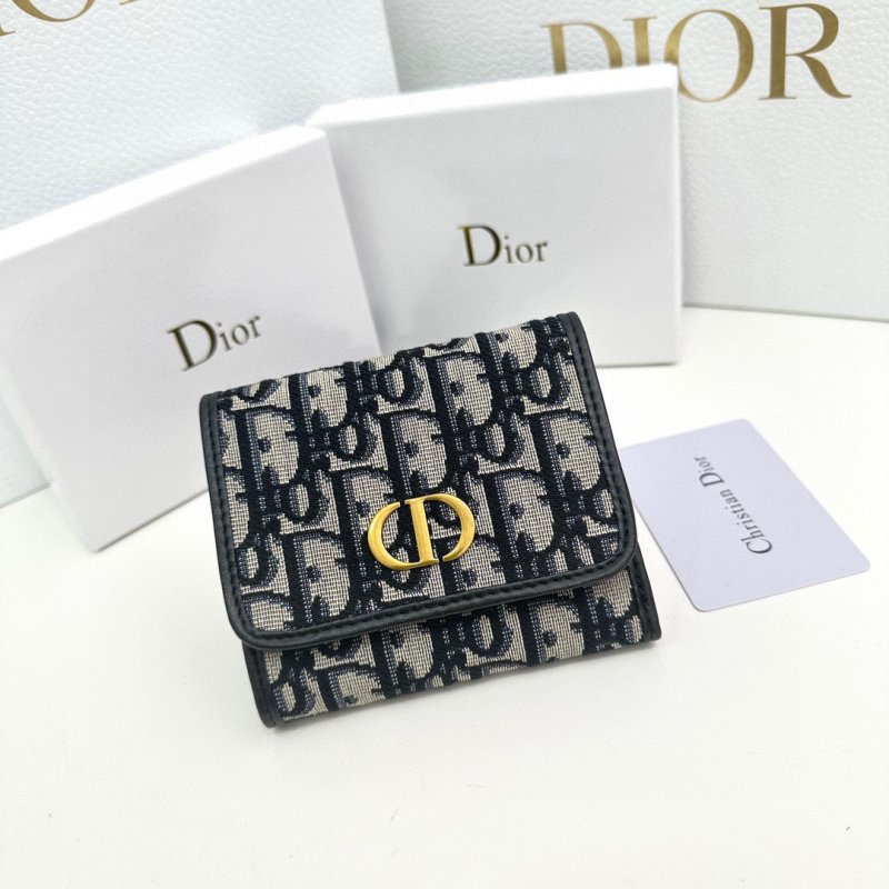 Dior 2025 CD Monogram Black Compact Wallet